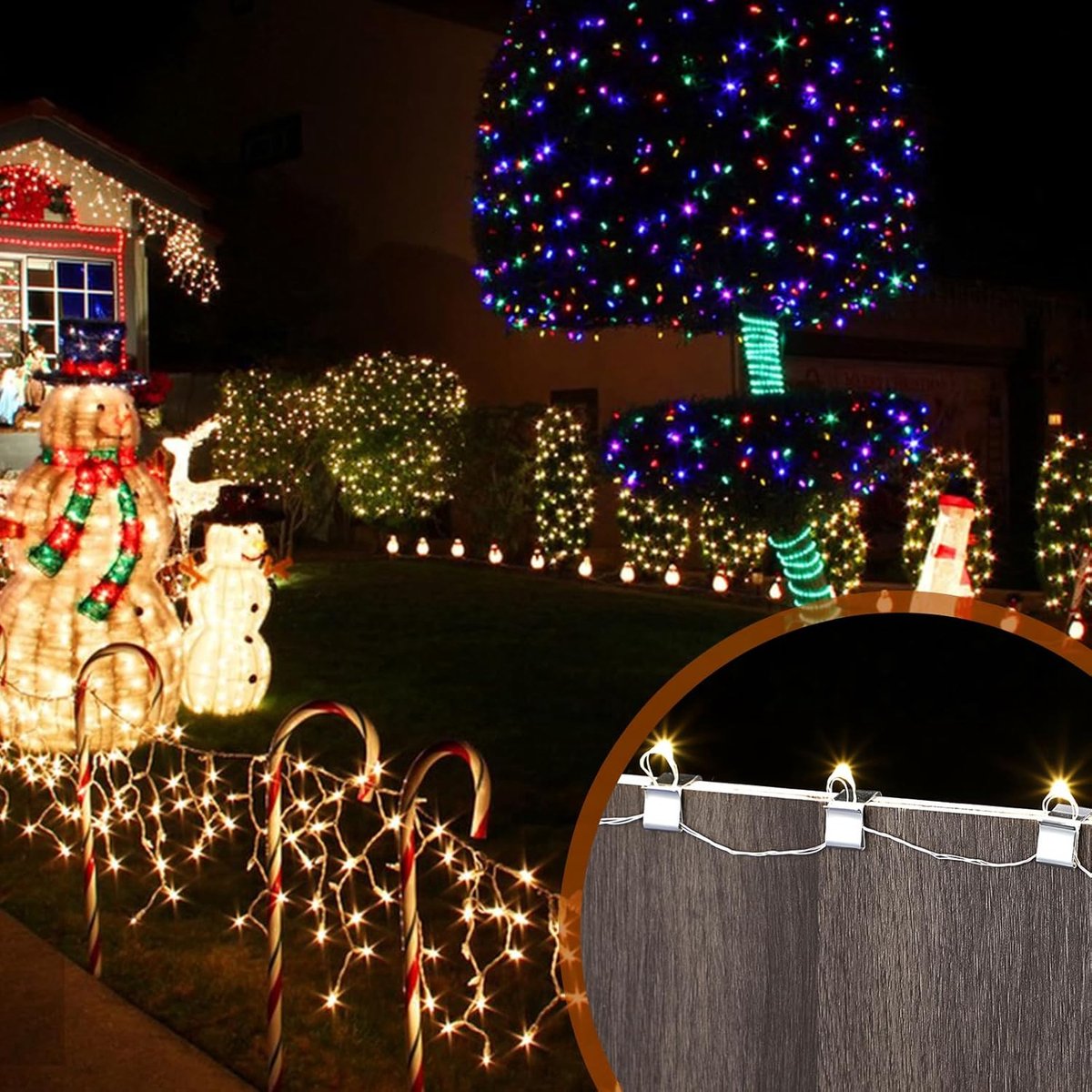 50 pieces - Christmas Lighting Gutter Hooks - Light Hose Clamps - Christmas Lighting Clips - Weatherproof Metal Gutter Clamp - Festive Lighting Clamps - Cable Clips - Christmas Decoration Hooks - for Christmas and Halloween Seasonal Cord - Silver - 24*15