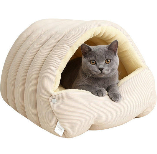 Nest Cat Basket Bed 45 x 30cm — Beige