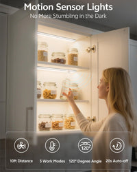 Motion-Sensor LED Cabinet Light — 40cm Black, Wireless & USB Rechargeable