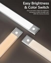 Motion-Sensor LED Cabinet Light — 60cm Black, Wireless & USB Rechargeable