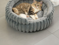 Large Removable Faux Rabbit Fur Round Pet Bed