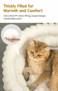 Large Removable Faux Rabbit Fur Round Pet Bed