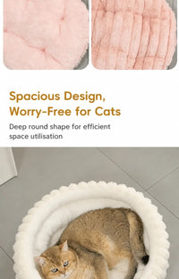 Large Removable Faux Rabbit Fur Round Pet Bed