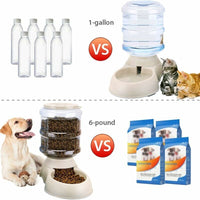 Automatic Food & Water Dispenser Set — 3.8L, 2 Pieces