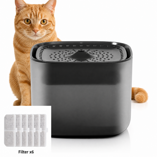 Automatic Cat Water Fountain 3L — Black, 6 Filters