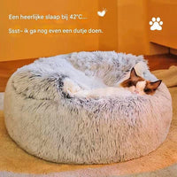 Calming Donut Cat Bed 40cm — Grey & White