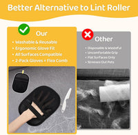 Electrostatic Pet Hair Remover Gloves - 2 Pack