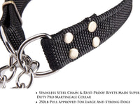 Stainless Steel Nylon Chain Martingale Collar Comfort