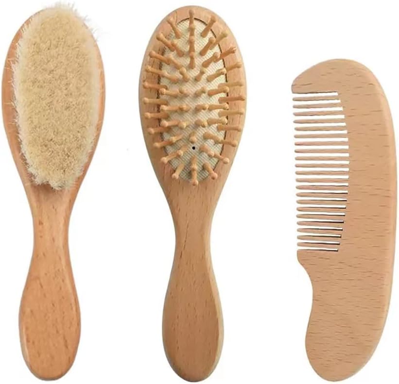 Wooden Baby Hair Brush & Comb Set