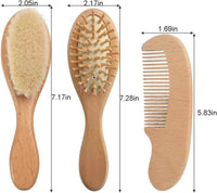Wooden Baby Hair Brush & Comb Set