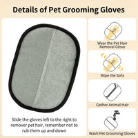 Double-Sided Pet Hair Remover Gloves - 3 Pack