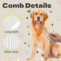 Metal Dog Grooming Comb Set - 3 Pieces