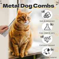 Metal Dog Grooming Comb Set - 3 Pieces