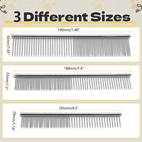 Metal Dog Grooming Comb Set - 3 Pieces