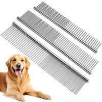 Metal Dog Grooming Comb Set - 3 Pieces