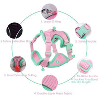 Cat Harness Leash Set, Escape-Proof Reflective Air Mesh Vest