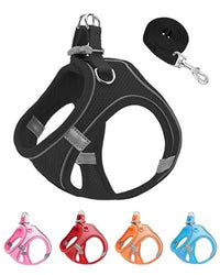 Dog Harness Leash Set Reflective Soft Mesh No Pull Pet Vest