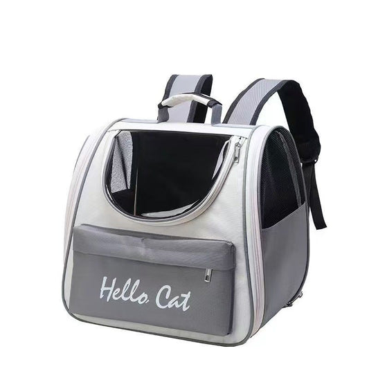 Breathable Cat Carrier Backpack — Grey