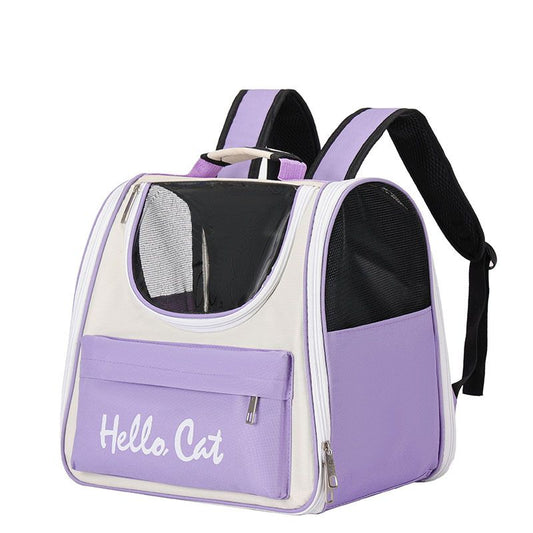 Breathable Cat Carrier Backpack — Purple