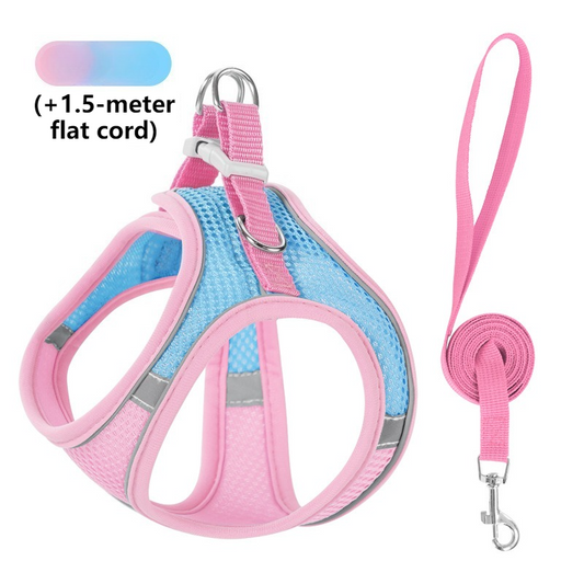 Breathable Reflective Pet Harness Set: Vest-Style Dog Harness