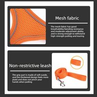 Breathable Reflective Pet Harness Set: Vest-Style Dog Harness