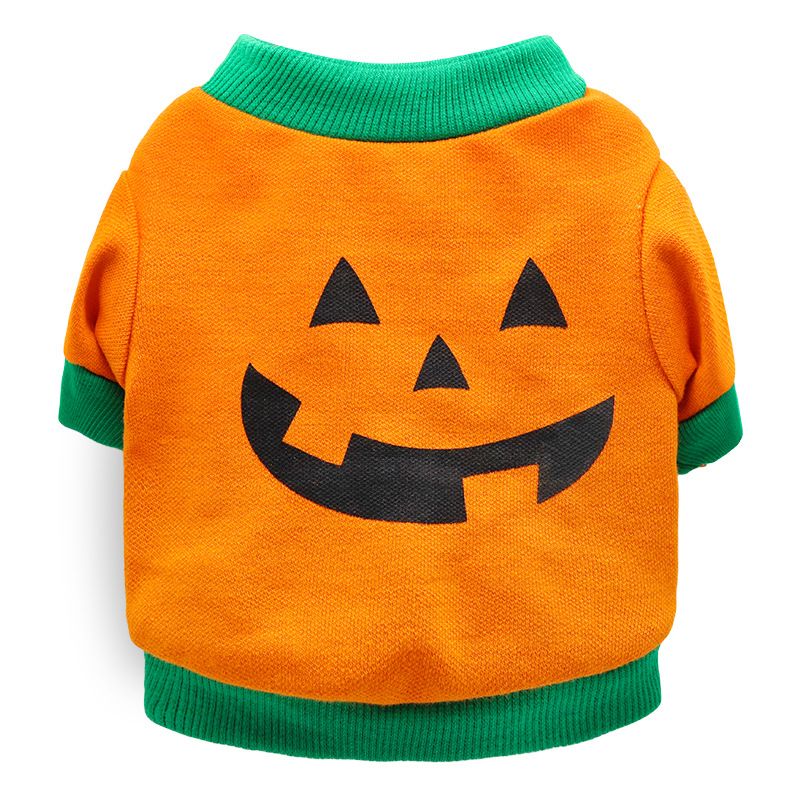 Pet Cotton T-Shirt for Dogs and Cats, Pumpkin Head Print