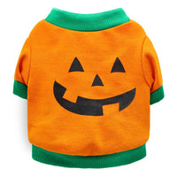 Pet Cotton T-Shirt for Dogs and Cats, Pumpkin Head Print