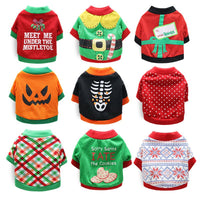 Pet Cotton T-Shirt for Dogs and Cats, Pumpkin Head Print