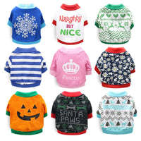 Pet Cotton T-Shirt for Dogs and Cats, Pumpkin Head Print