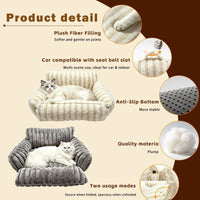 Foldable Sherpa Pet Sofa Bed — Beige