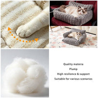 Foldable Sherpa Pet Sofa Bed — Beige