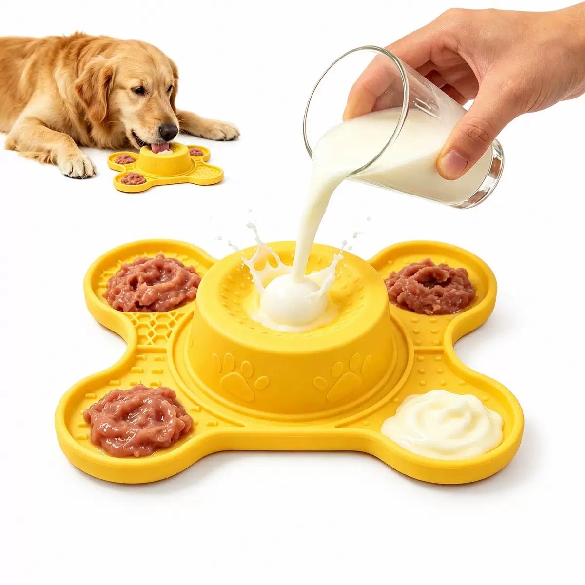 3-in-1 Silicone Lick Mat with Rolling Treat Ball