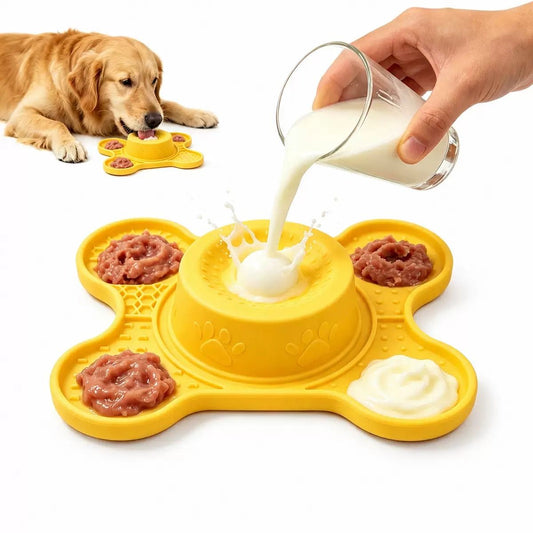 3-in-1 Silicone Lick Mat with Rolling Treat Ball