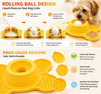 3-in-1 Silicone Lick Mat with Rolling Treat Ball