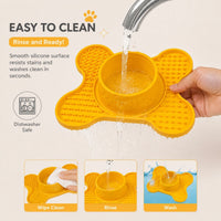 3-in-1 Silicone Lick Mat with Rolling Treat Ball