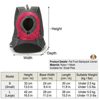 Ventilated Small Pet Carrier Backpack