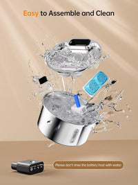 Wireless Steel Water Fountain 3.2L — Rechargeable, Style D1