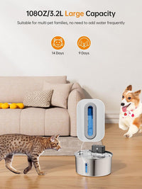 Wireless Steel Water Fountain 3.2L — Rechargeable, Style D1