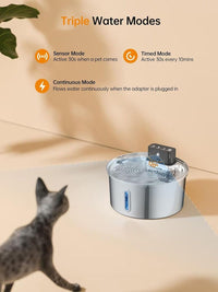 Wireless Steel Water Fountain 3.2L — Rechargeable, Style D2