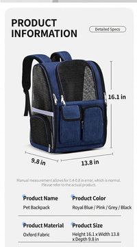 Pet Carrier Backpack for Travel