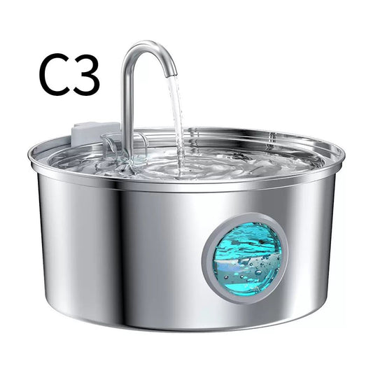 304 Stainless Steel Pet Water Fountain with Triple Filtration