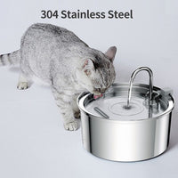 304 Stainless Steel Pet Water Fountain with Triple Filtration