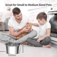 304 Stainless Steel Pet Water Fountain with Triple Filtration