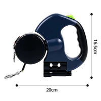Dual-Head Retractable Dog Leash with Bright LED Flashlight
