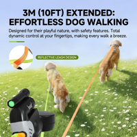 Dual-Head Retractable Dog Leash with Bright LED Flashlight