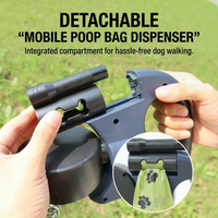 Dual-Head Retractable Dog Leash with Bright LED Flashlight