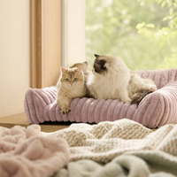 Faux Fur Pet Sofa Bed 90 x 65cm — Pink