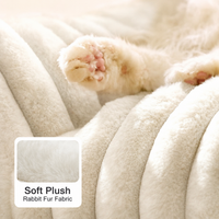 Faux Fur Pet Sofa Bed 90 x 65cm — Pink