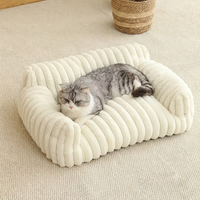 Faux Fur Pet Sofa Bed 90 x 65cm — Grey