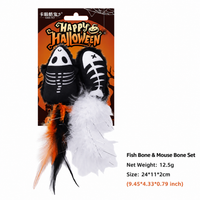 Halloween Catnip Cat Toys, Plush Skeleton Mummy and Pumpkin Set